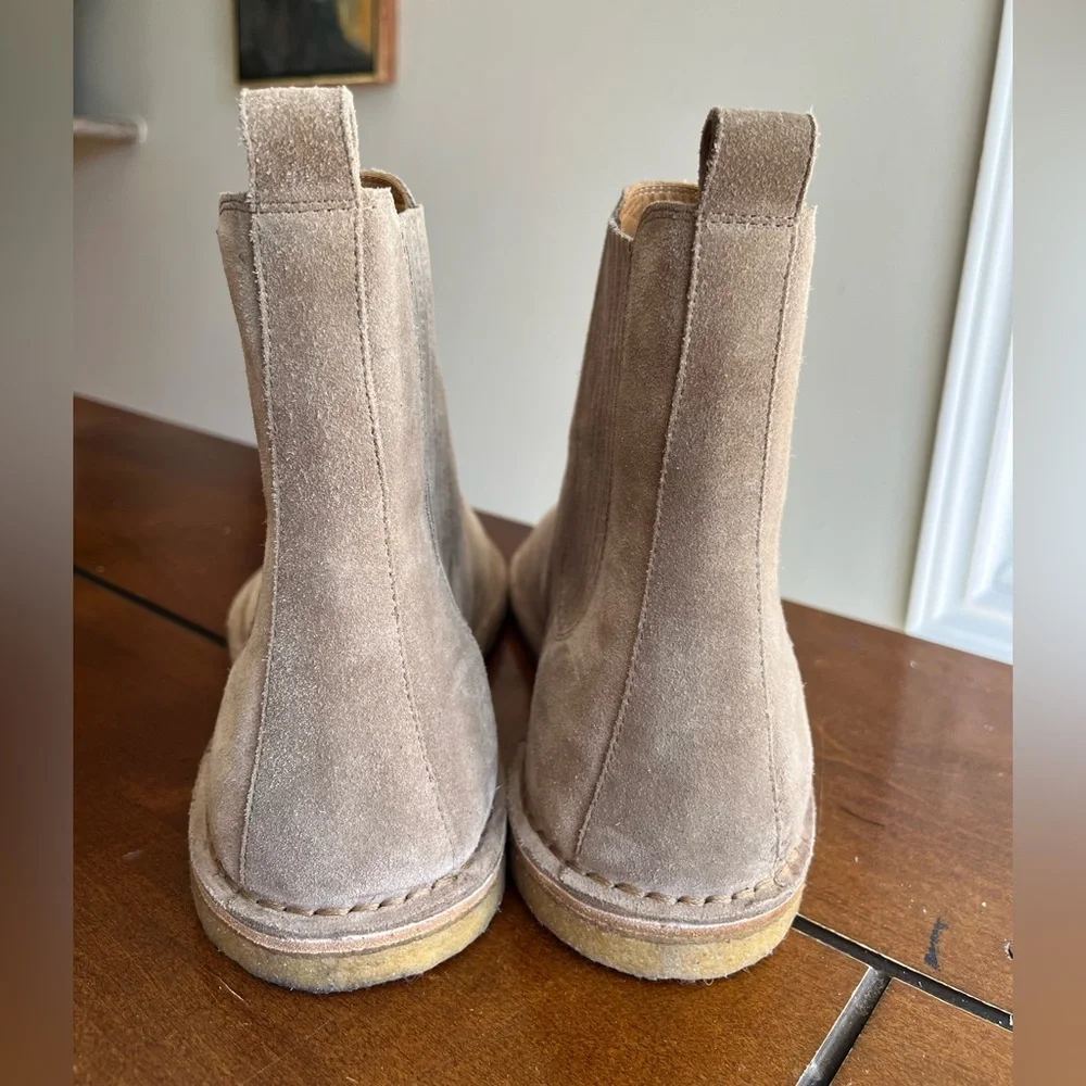 Sz 12 Saint Laurent Beige Suede Leather Chelsea Boots - Picture 4 of 10
